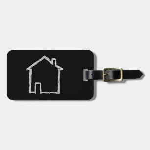 Haus-Skizze. Grau und Schwarzes Gepäckanhänger