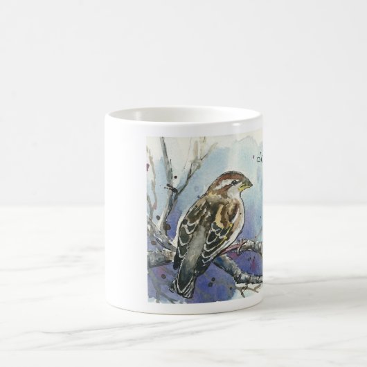 Haus-Spatzen-Vogel-Tasse Kaffeetasse (Mittel)