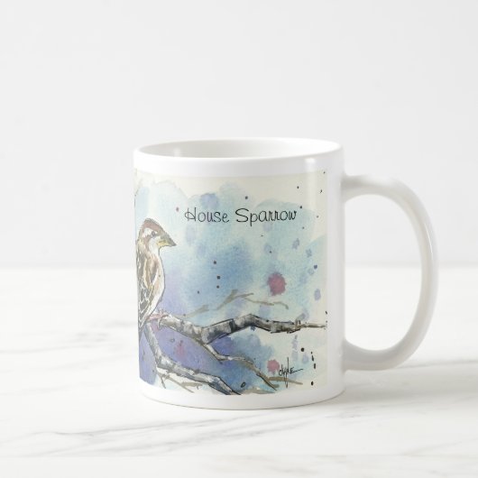 Haus-Spatzen-Vogel-Tasse Kaffeetasse (Rechts)