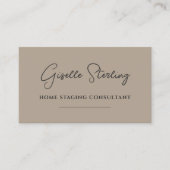 Haus-Staging Neutral-Taupe-Script-QR-Code Visitenkarte (Vorderseite)