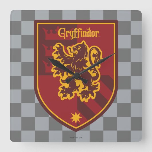 Haus-Stolz-Wappen Harry Potter | Gryffindor Quadratische Wanduhr (Vorderseite)