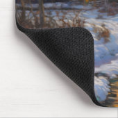 Haus Sunset Winter Landschaft Mousepad (Ecke)