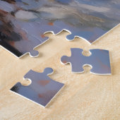 Haus Sunset Winter Landschaft Puzzle (Seite)