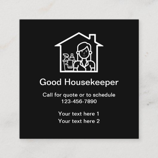 Haus-Symbol-Reinigungs-Service Quadratische Visitenkarte (Vorderseite)