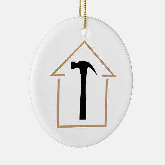 Haus und Hammer Keramik Ornament (Rechts)