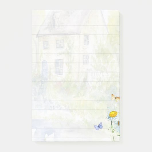 Haus und Teich Post-it Klebezettel (Vorderseite)