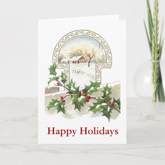 Haus und Weihnachtskarte Feiertagskarte (Vorderseite)