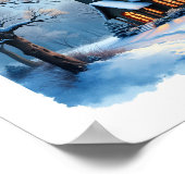 Haus unter Schnee Poster (Ecke)
