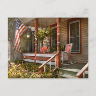 Haus - Veranda - Traditionell Amerikanisch Postkarte