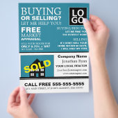 Haus verkauft, Realtor, Anwesen Agent Werbung Flyer (Hand)