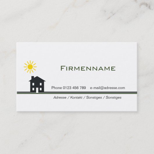 Haus Visitenkarte (Vorderseite)