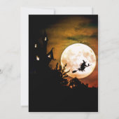 Haus, Vollmond, Hexenhaus Orange Sky Halloween-Par Einladung (Rückseite)