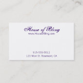Haus von Bling Visitenkarte (Rückseite)