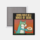 HAUS VON SUSHI. $3.00 MAGNET (Vorderseite/Rückseite)