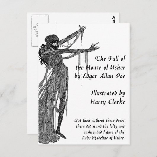 Haus von Usher Postkarte (Vorne/Hinten)