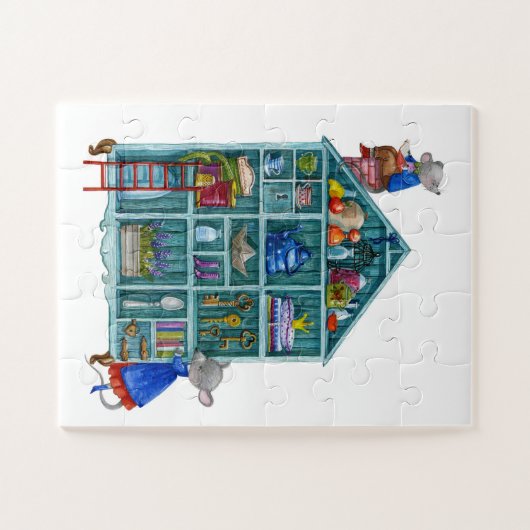 Haus von zwei niedlichen Mäusen Puzzle (Horizontal)