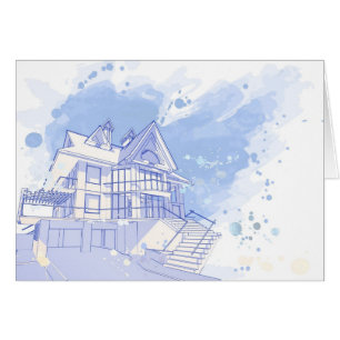 Haus: Watercolor zeichnen
