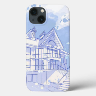 Haus: Watercolor zeichnen iPhone 13 Hülle