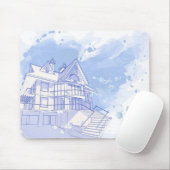 Haus: Watercolor zeichnen Mousepad (Mit Mouse)