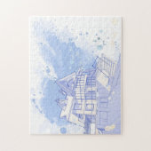Haus: Watercolor zeichnen Puzzle (Vertikal)