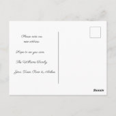 Haus Zeichnend auf der Postkarte mit roter Adresse (Rückseite)