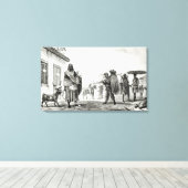 Haus zu vermieten, Pferd und Ziege zum Verkauf Leinwanddruck (Insitu (Holzboden))