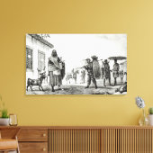 Haus zu vermieten, Pferd und Ziege zum Verkauf Leinwanddruck (Insitu (Wohnzimmer))