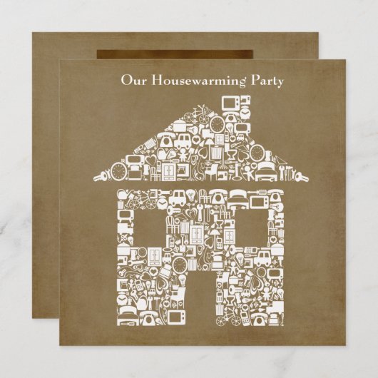 Haus-Zuhausehousewarming-Foto-Party Einladung (Vorne/Hinten)
