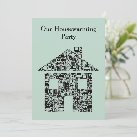 Haus-ZuhauseHousewarmingreno-Party Einladung (Stehend Vorderseite)