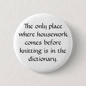 Hausarbeit gegen das Stricken Button (Vorderseite)