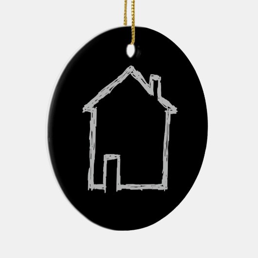 Hausarbeit. Grau und Schwarz. Keramikornament (Rechts)