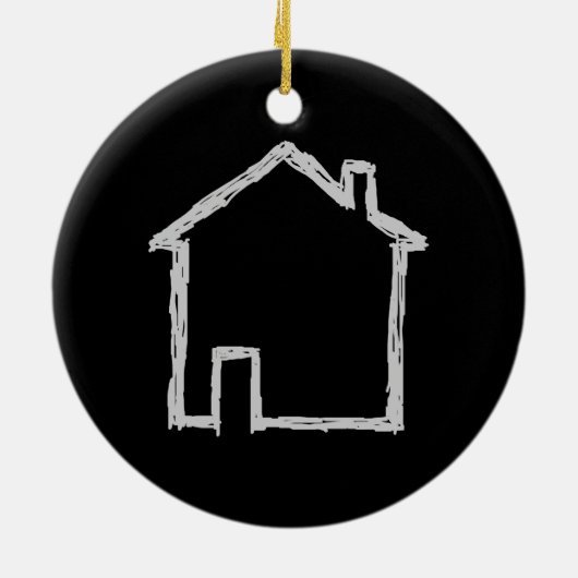 Hausarbeit. Grau und Schwarz. Keramikornament (Hinten)