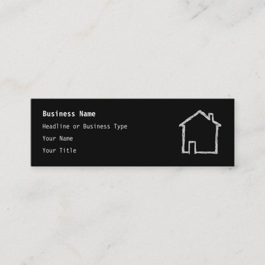 Hausarbeit. Grau und Schwarz. Mini Visitenkarte (Vorderseite)