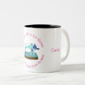 Hausarbeit ist für diejenigen, die nicht nähen kön zweifarbige tasse (VorderseiteRechts)