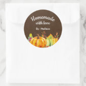 Hausarbeit mit Liebe Harvest Pumpkins Runder Aufkleber (Tasche)