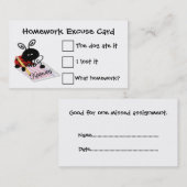 Hausaufgaben der niedlichen Schüler Telefonnummerkarte (Vorne/Hinten)