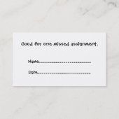 Hausaufgaben der niedlichen Schüler Telefonnummerkarte (Rückseite)