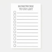 Hausaufgaben der Studierenden, moderne Post-it-Not Post-it Klebezettel (Vorderseite)