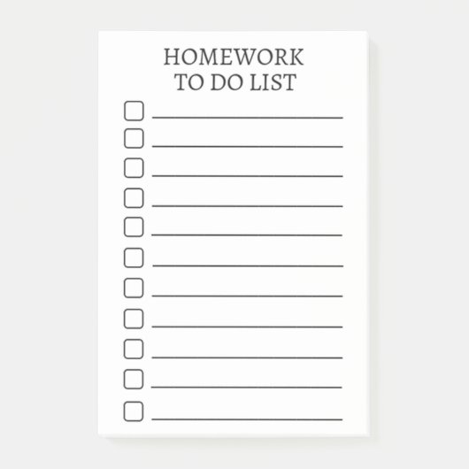 Hausaufgaben der Studierenden, moderne Post-it-Not Post-it Klebezettel (Vorderseite)