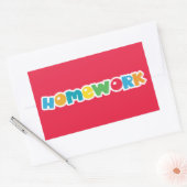 Hausaufgaben farbiges rotes Etikett Rechteckiger Aufkleber (Umschlag)