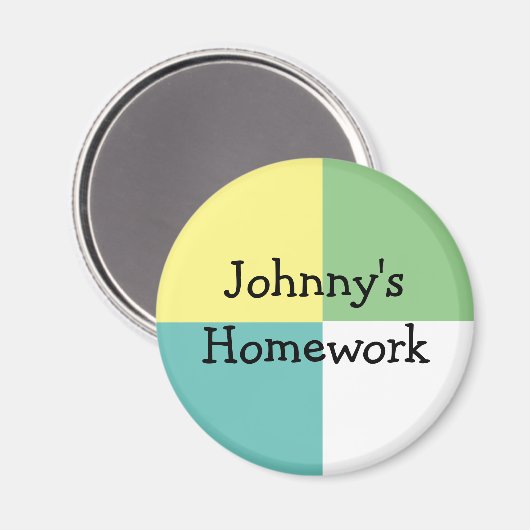 Hausaufgaben oder Kunst des personalisierten Kinde Magnet (Vorderseite/Rückseite)
