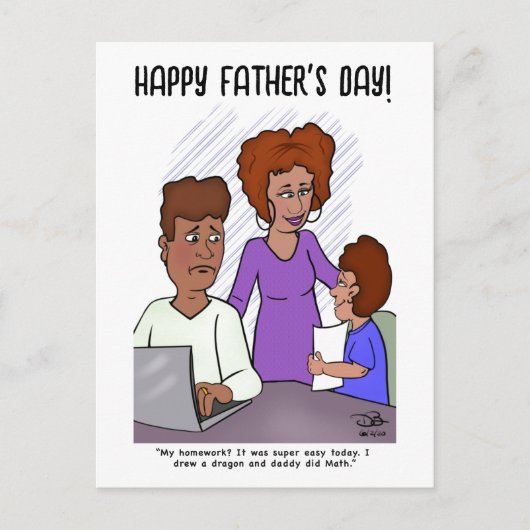 Hausaufgaben Postkarte (Vorderseite)