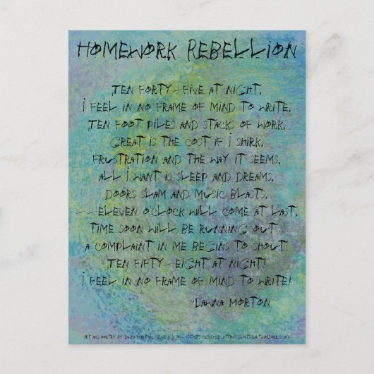 Hausaufgaben Rebellion Postkarte (Vorderseite)