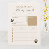 Hausaufgaben und Studienplaner Karte (Gelbe Blume)