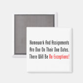 Hausaufgaben und Zuweisung sind fällig Magnet (Vorderseite/Rückseite)