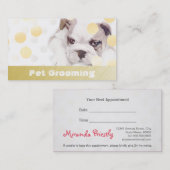 Hausbäder und Erziehung Bulldogge Ernennung Terminkarte (Vorne/Hinten)