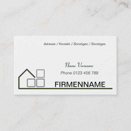 hausbau visitenkarte (Vorderseite)