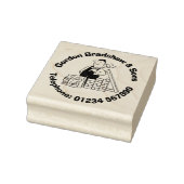 Hausbauer mit Gebäude-Materialien. Gummistempel (Stempel)