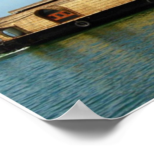 Hausboot in Indien Poster (Ecke)