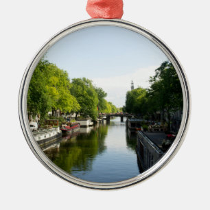 Hausboote am Amsterdamer Kanal Ornament Aus Metall